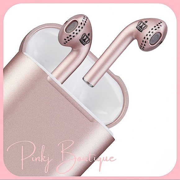 🌟1 LEFT!💗🎧{Juicy Couture} Rose Gold Dots Crown Wireless Fashion Ear Buds! - Picture 2 of 6